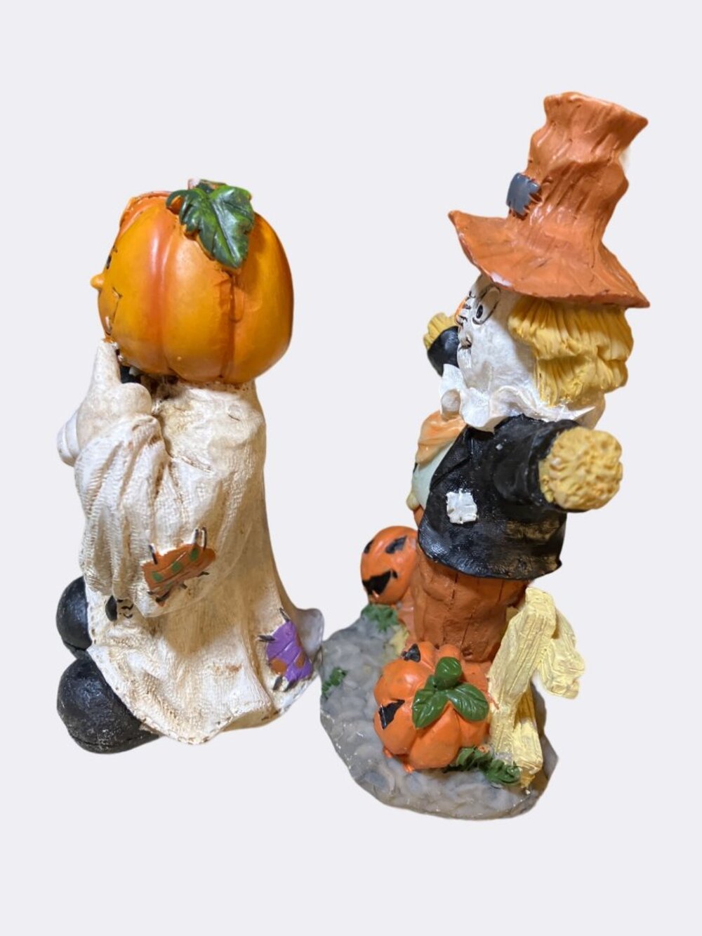 Halloween Figurines Pumpkin Head and Scarecrow Spooky and Cute Decor - Picture 6 of 11